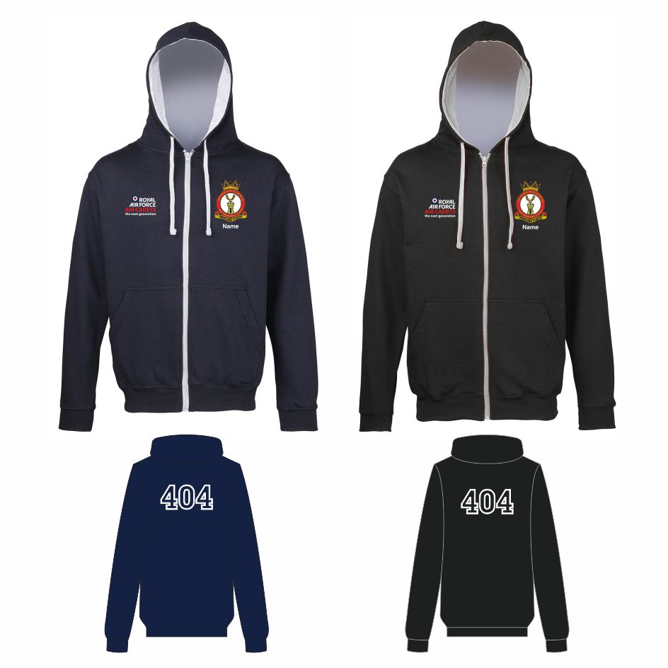 404 (Morpeth) Squadron Two Tone Full Zip Hooded Sweatshirt