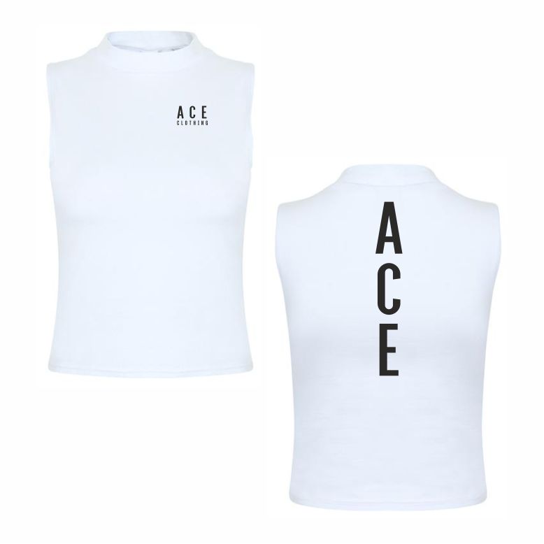 ACE Clothing Ladies High Neck Crop Vest