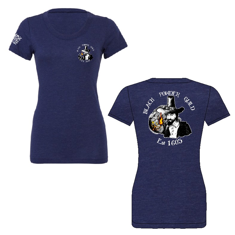 Black Powder Guild Ladies Tri Blend Teeshirt - BPG BACK DESIGN