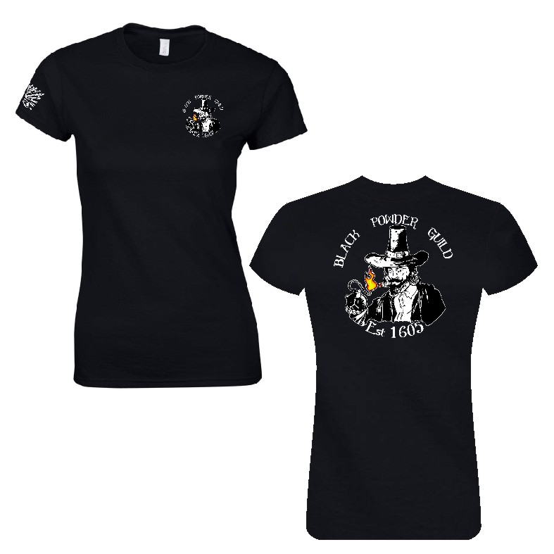 Black Powder Guild Ladies Cotton Teeshirt - BPG BACK DESIGN
