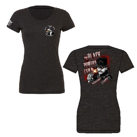 Black Powder Guild Ladies Tri Blend Teeshirt - TABOO BACK DESIGN