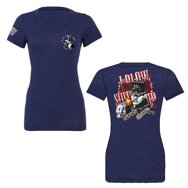 Black Powder Guild Ladies Tri Blend Teeshirt - BLOW SHIT UP BACK DESIGN