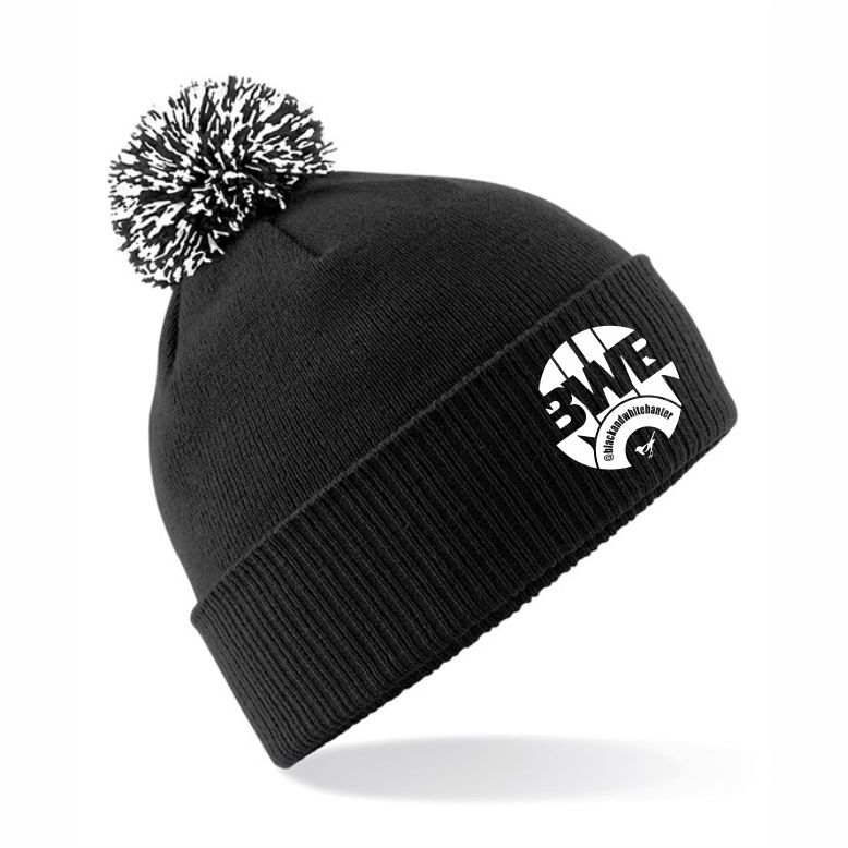 Black and White Banter Snowstar Beanie Hat