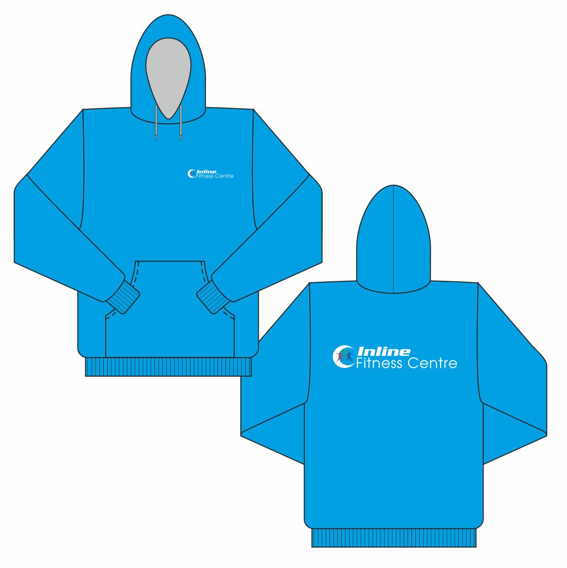 Inline Fitness Contrast Hooded Sweatshirt