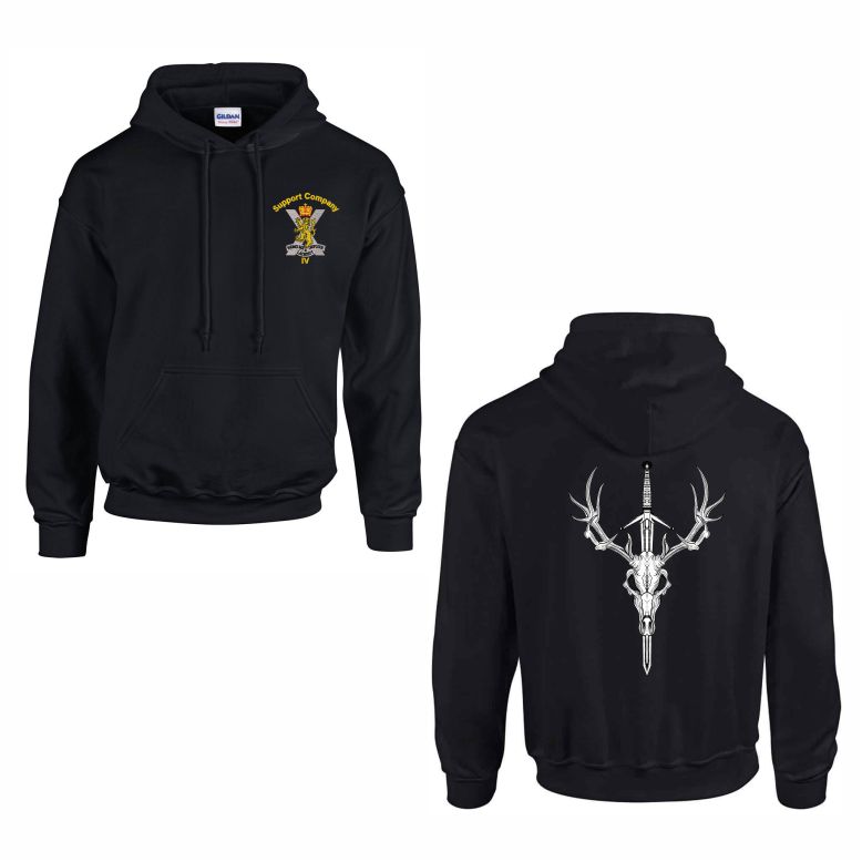 4th Bn The Royal Regiment of Scotland SWORD & STAGS HEAD Hooded Sweatshirt