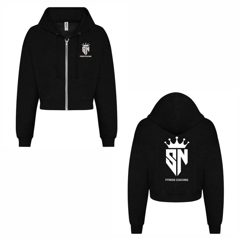 Simon Newton Fitness Coaching Ladies Cropped Full Zip Hood