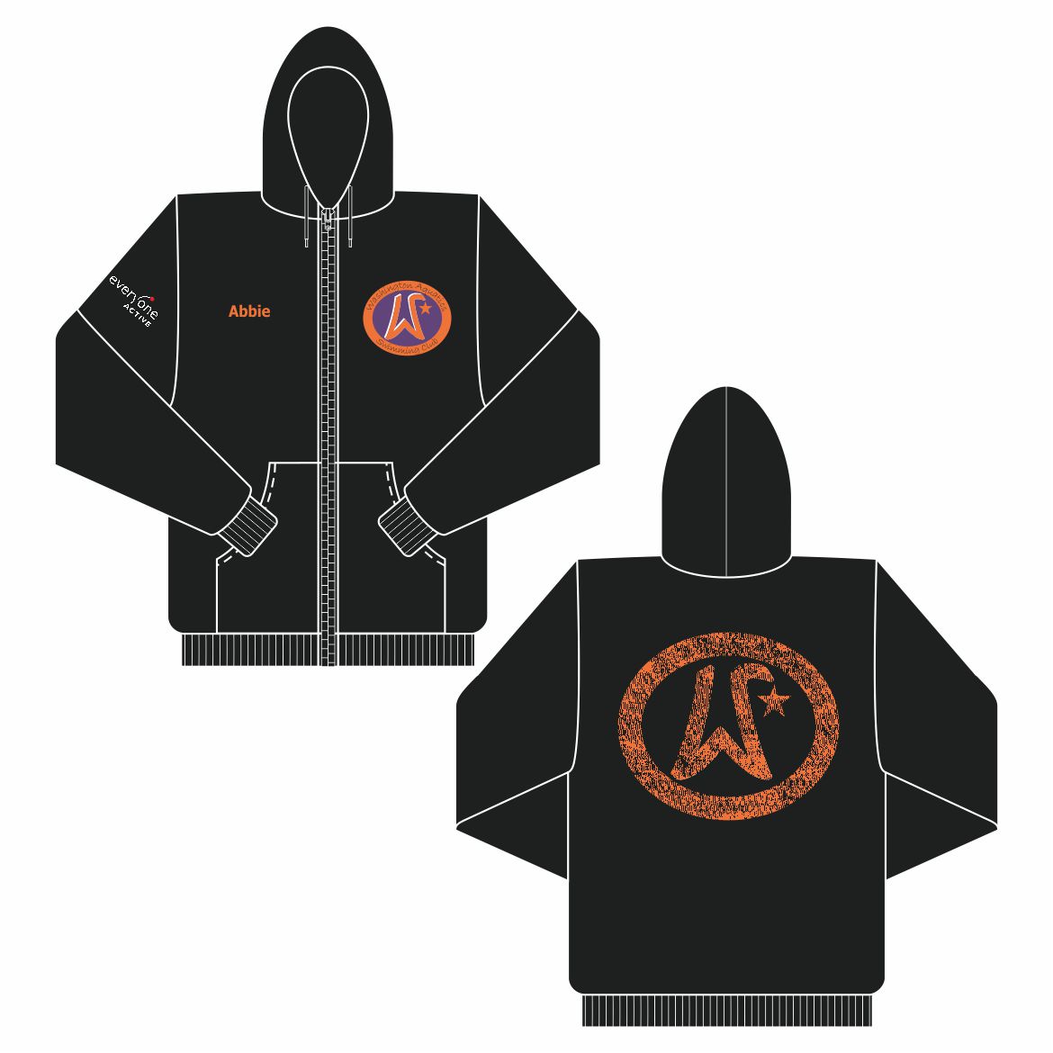 Washington Aquatics Full Zip Hooded Sweatshirt